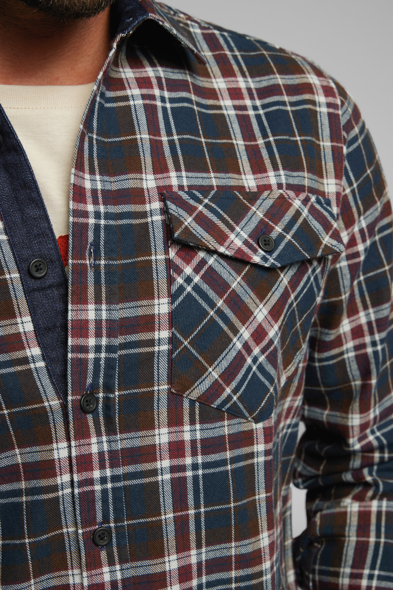 Skjorta PLAID FLANNEL blå / röd