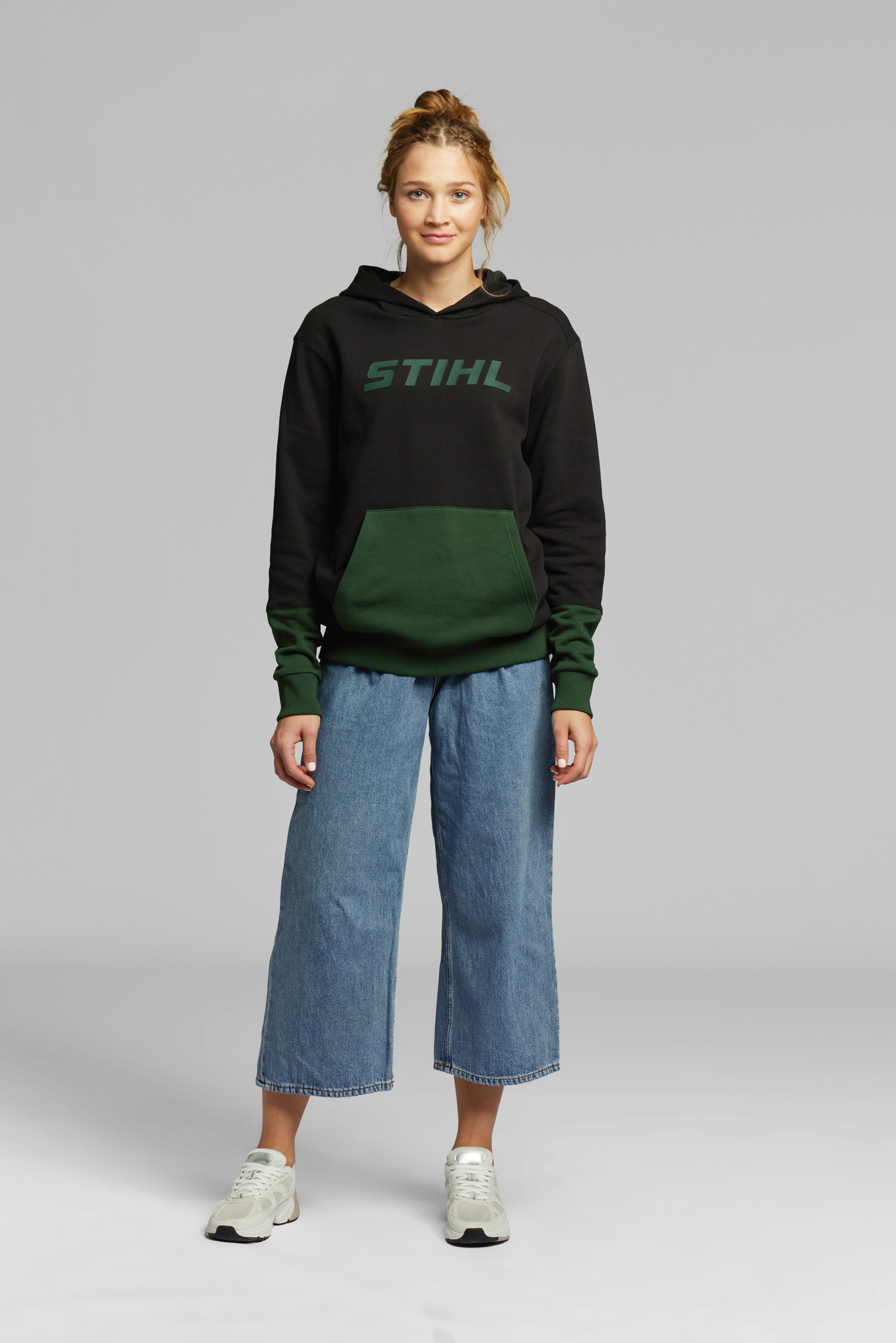 Hoodie COLORBLOCK POCKET grön