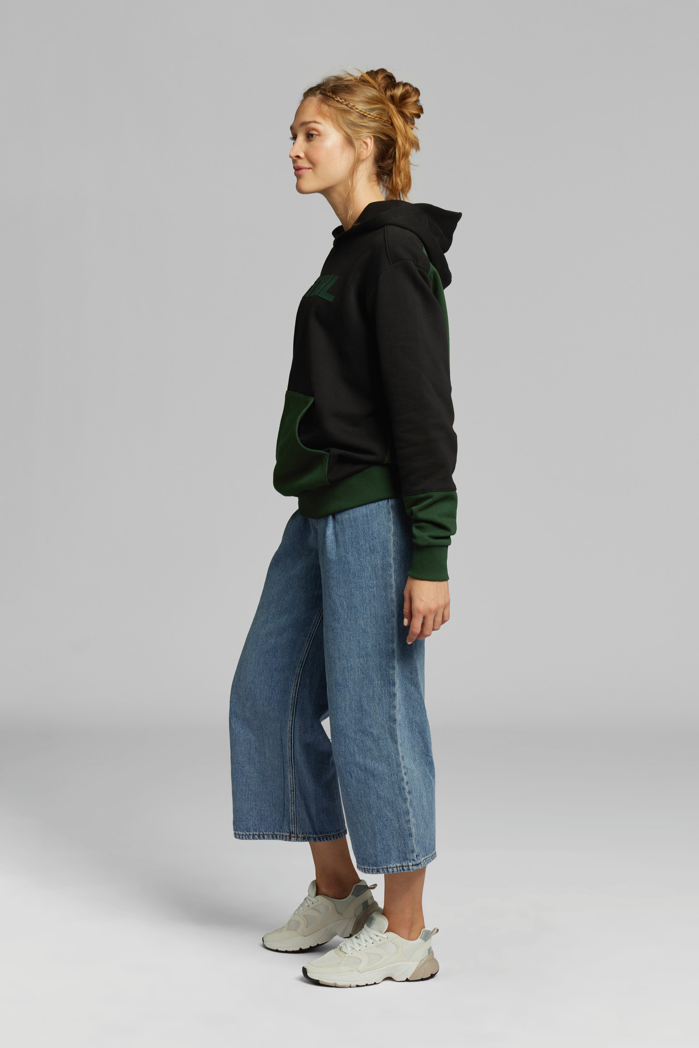 Hoodie COLORBLOCK POCKET grön