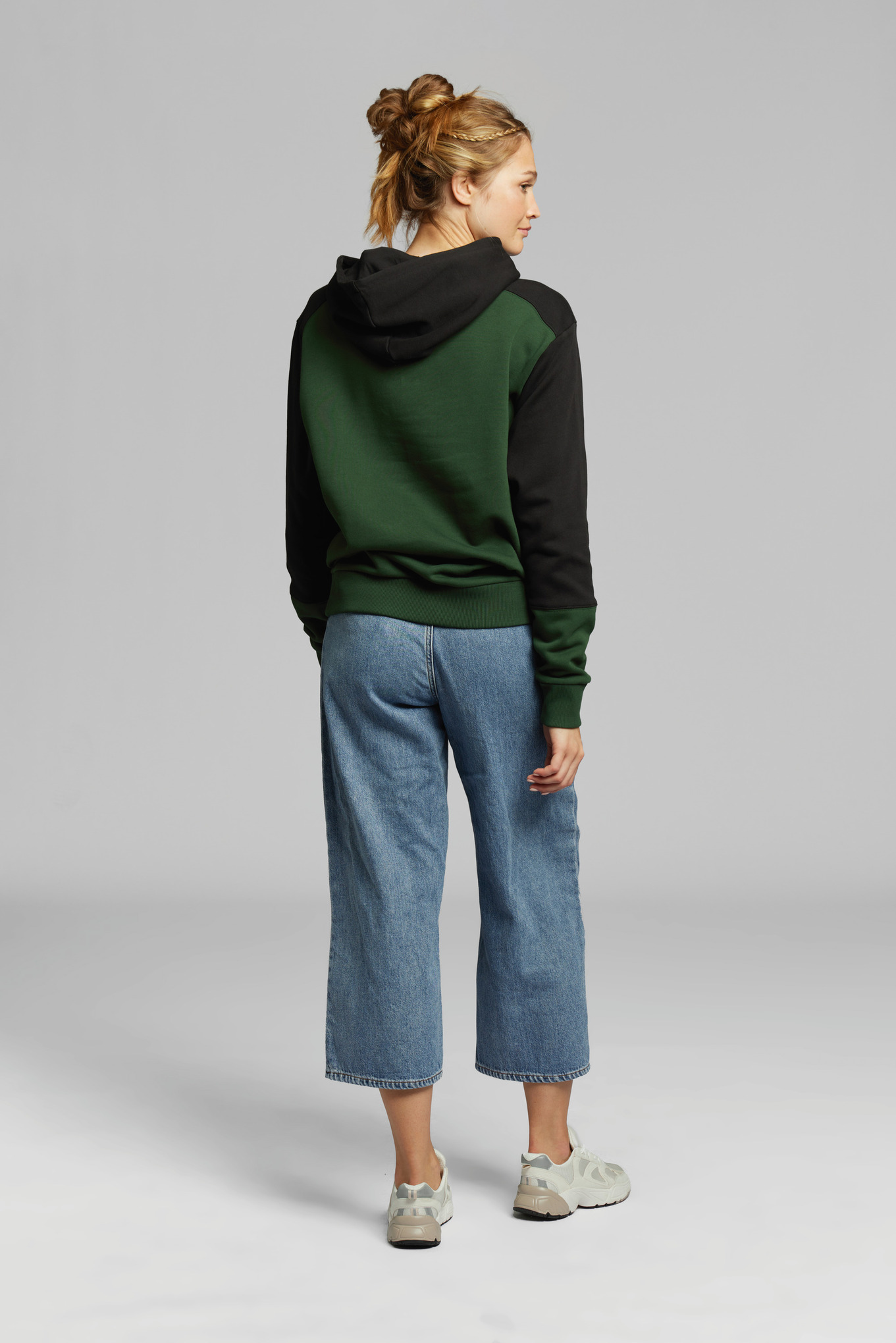Hoodie COLORBLOCK POCKET grön