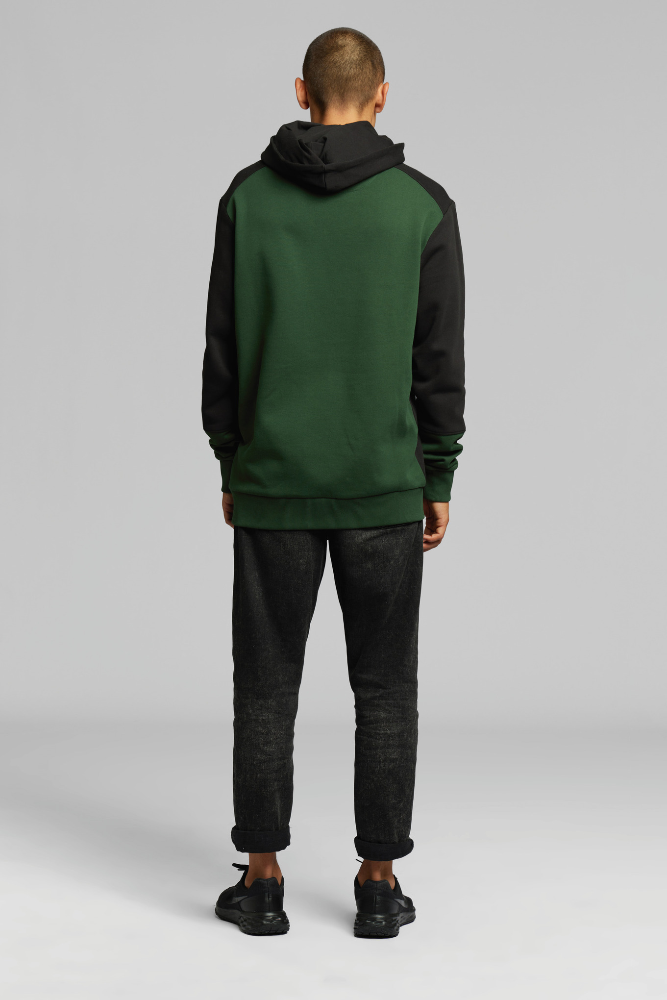 Hoodie COLORBLOCK POCKET grön