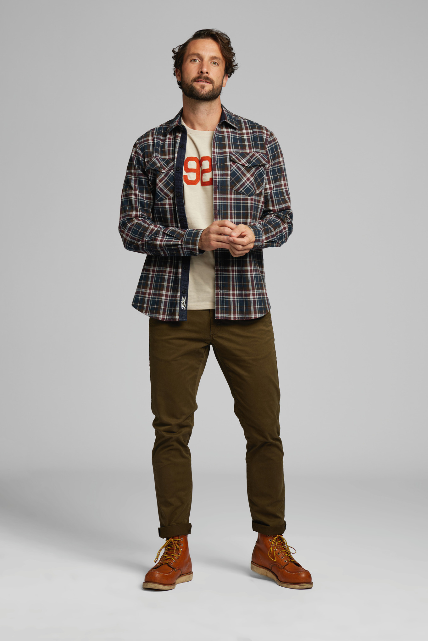 Skjorta PLAID FLANNEL blå / röd
