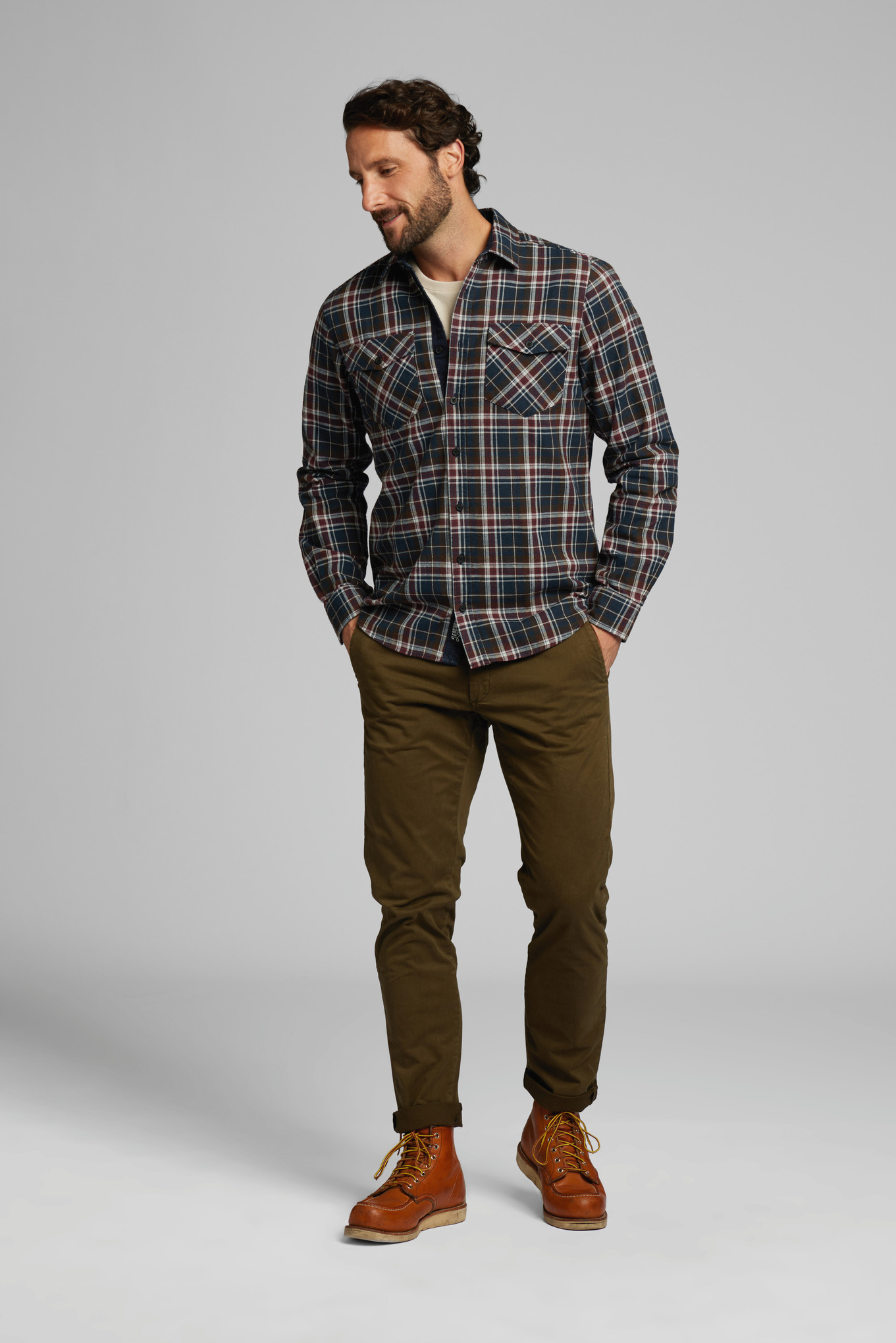 Skjorta PLAID FLANNEL blå / röd